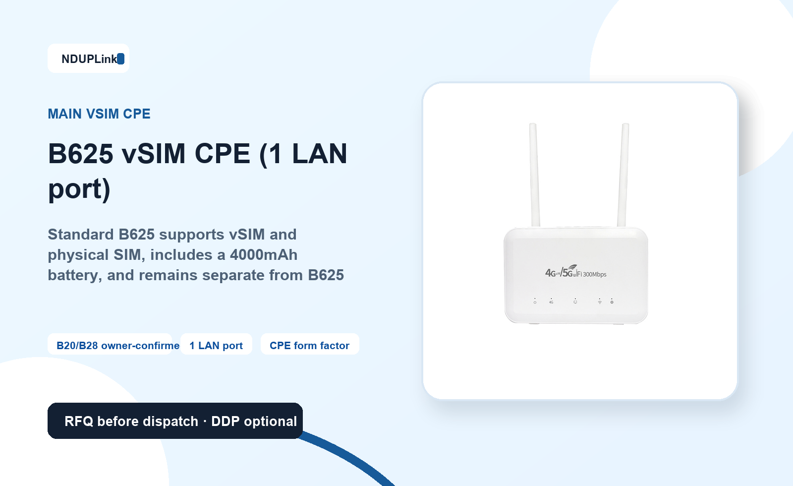 B625 vSIM CPE (1 LAN port)