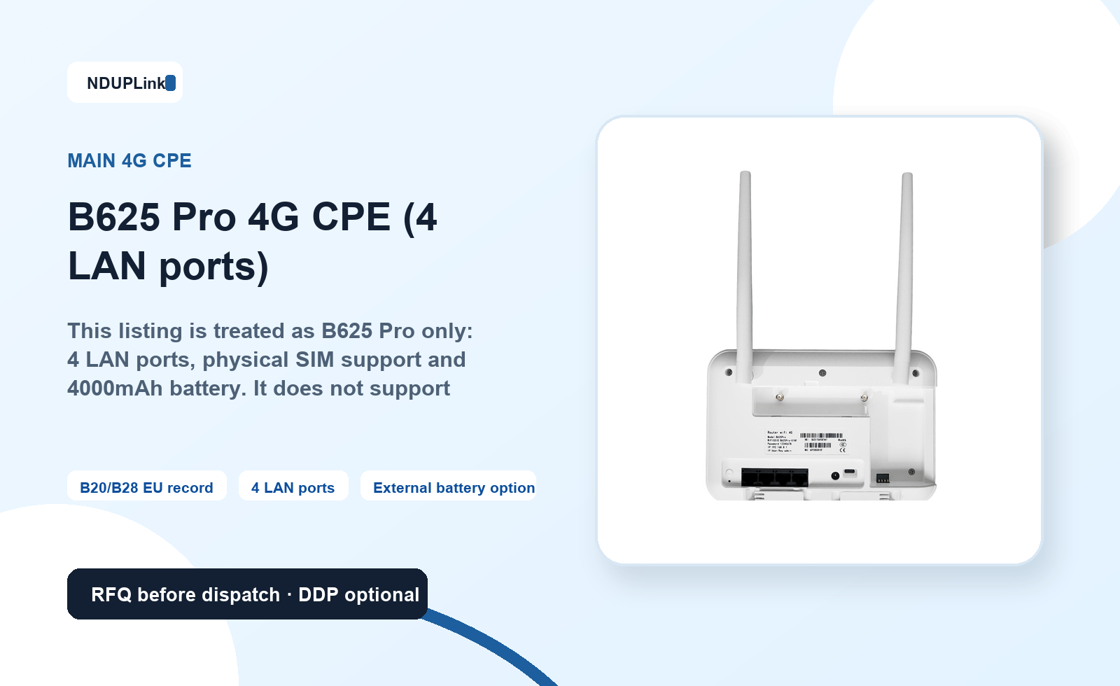 B625 Pro 4G CPE (4 LAN ports)