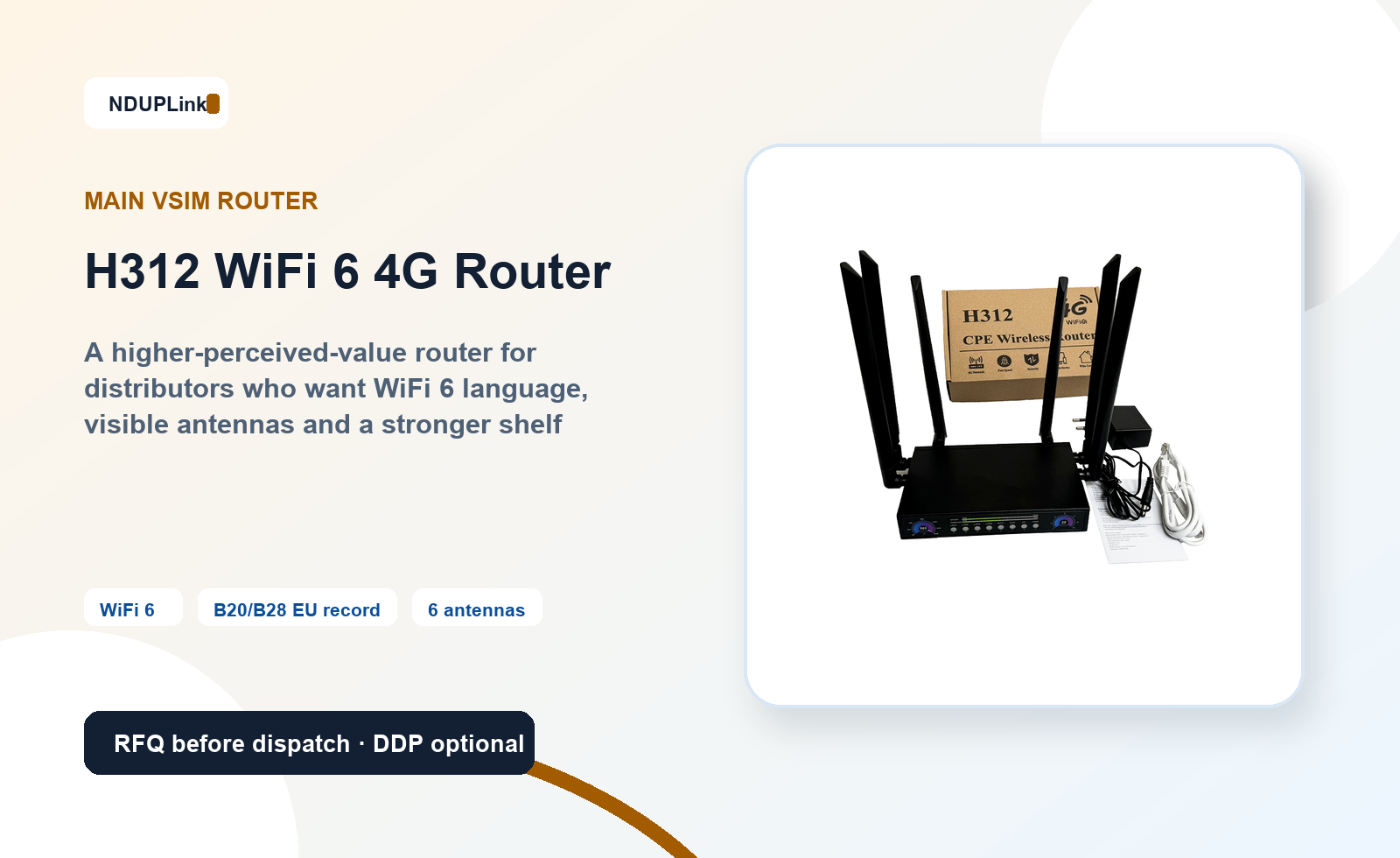H312 WiFi 6 4G Router