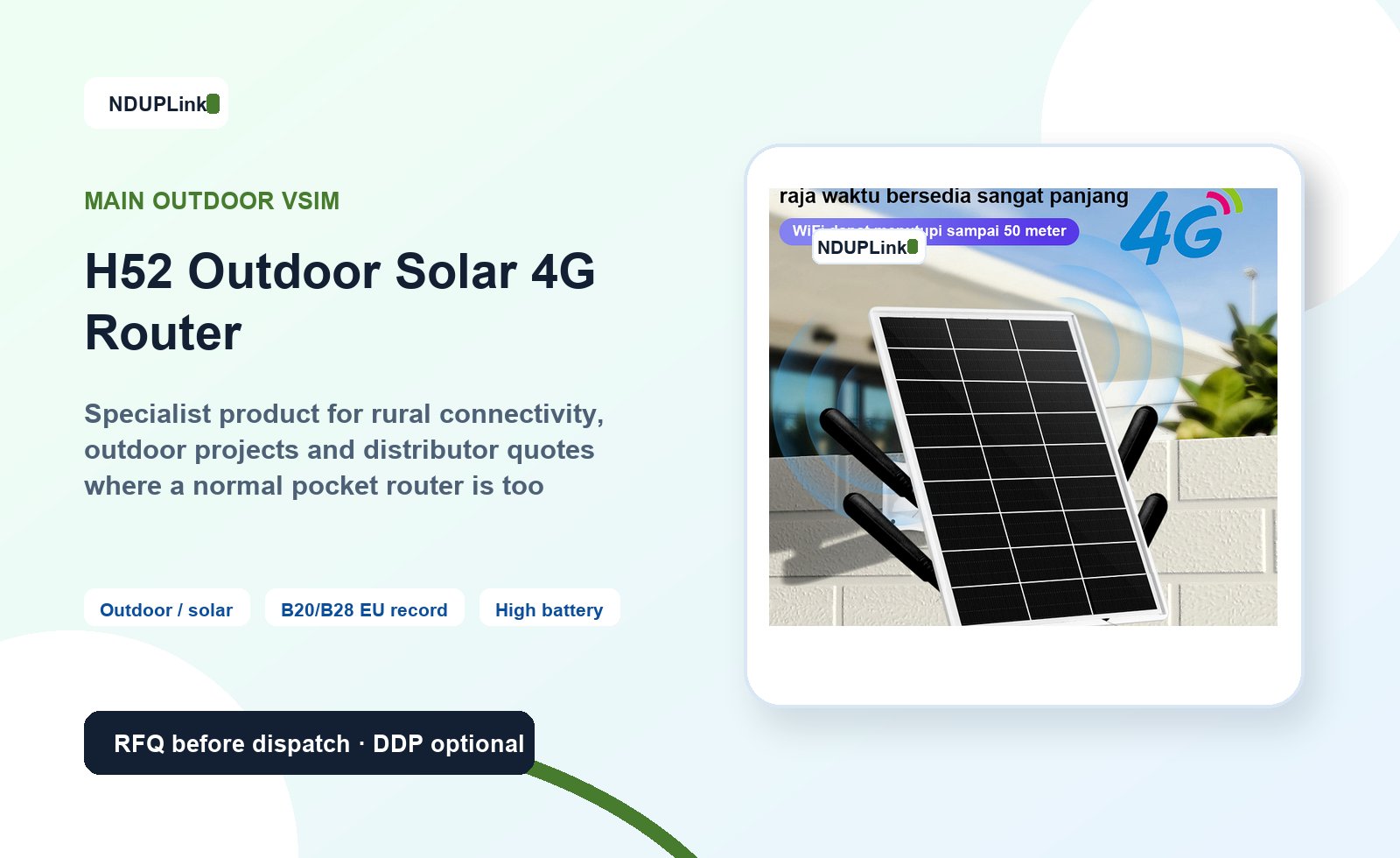 H52 Outdoor Solar 4G Router