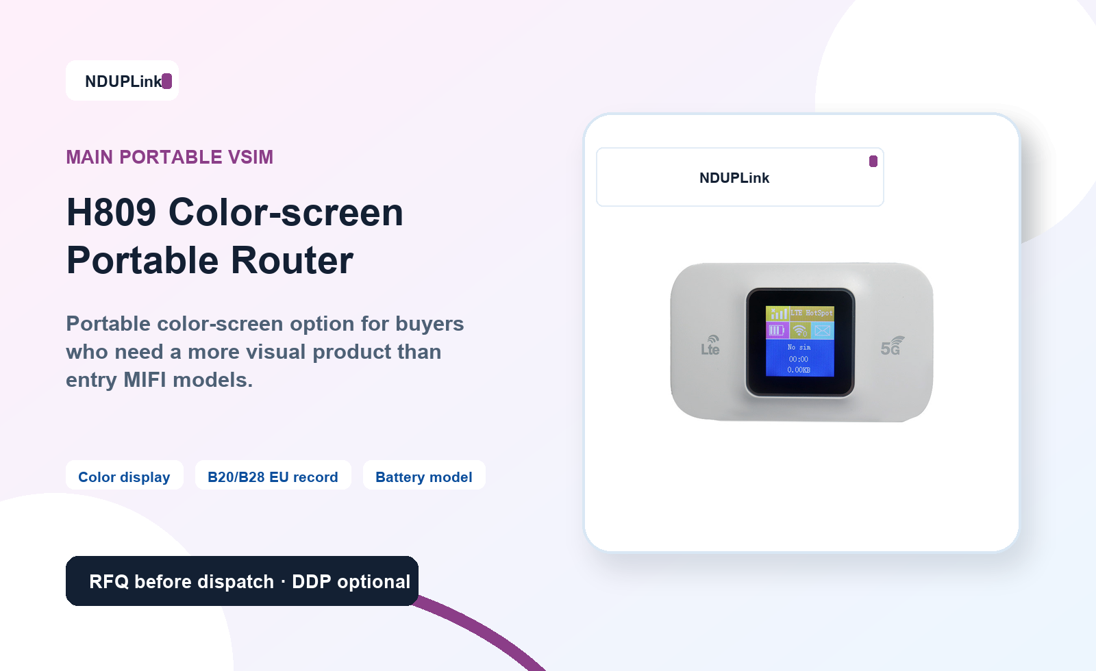 H809 Color-screen Portable Router